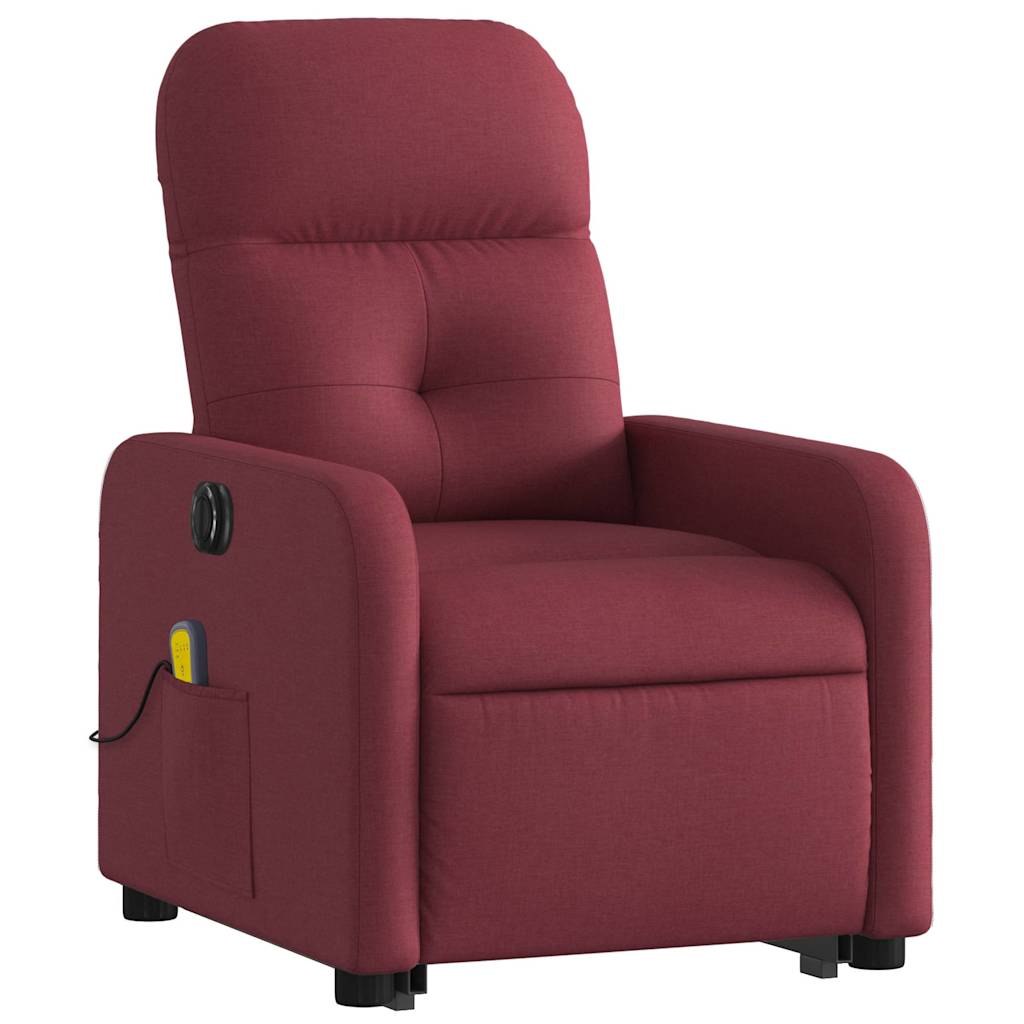 Fauteuil inclinable de massage électrique Rouge bordeaux Tissu