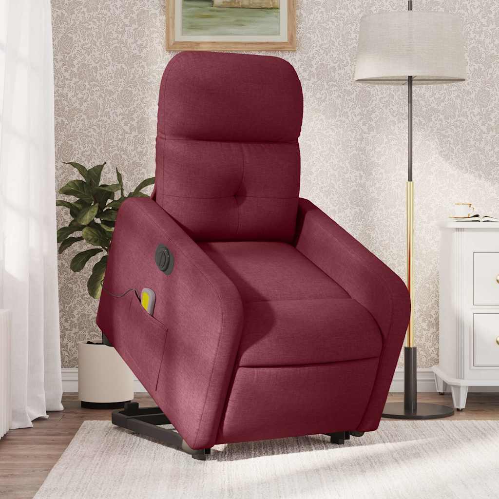 Fauteuil inclinable de massage électrique Rouge bordeaux Tissu - XIOS