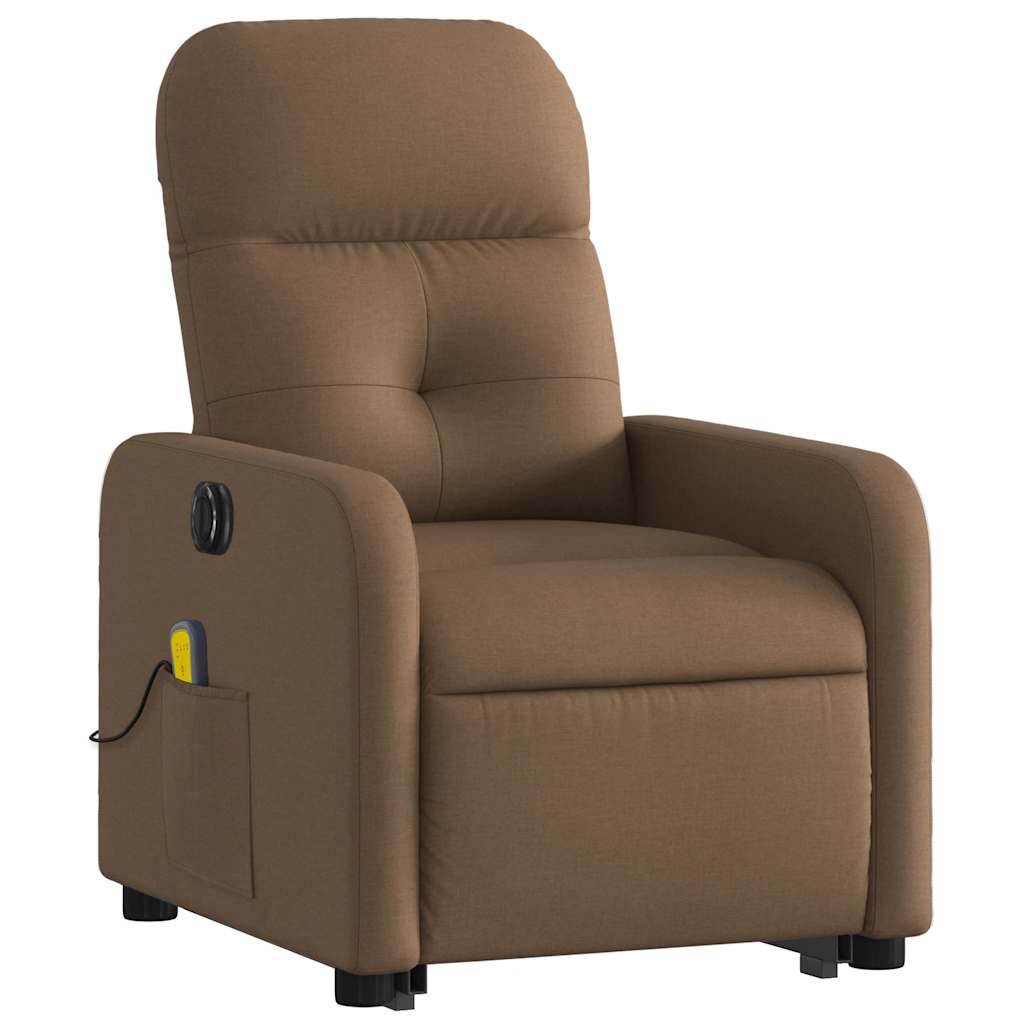Fauteuil inclinable de massage électrique Marron Tissu - XIOS