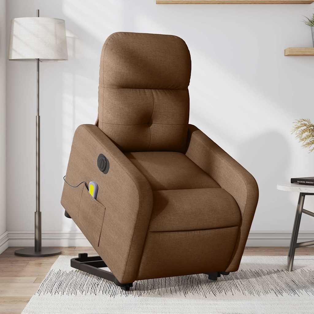 Fauteuil inclinable de massage électrique Marron Tissu - XIOS