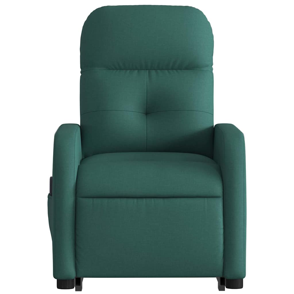 Fauteuil inclinable de massage électrique Vert foncé Tissu