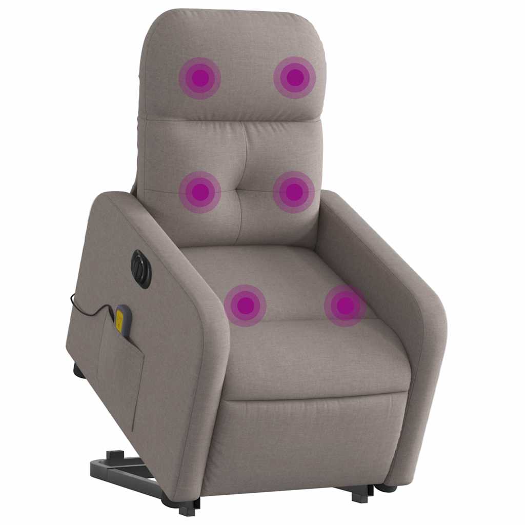 Fauteuil inclinable de massage électrique Taupe Tissu - XIOS