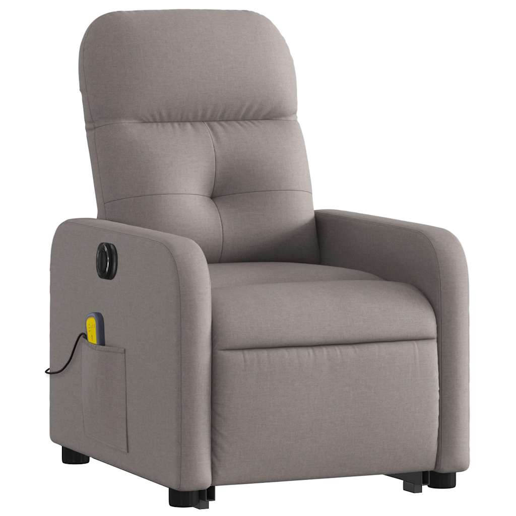 Fauteuil inclinable de massage électrique Taupe Tissu - XIOS