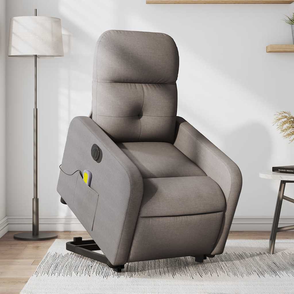 Fauteuil inclinable de massage électrique Taupe Tissu - XIOS