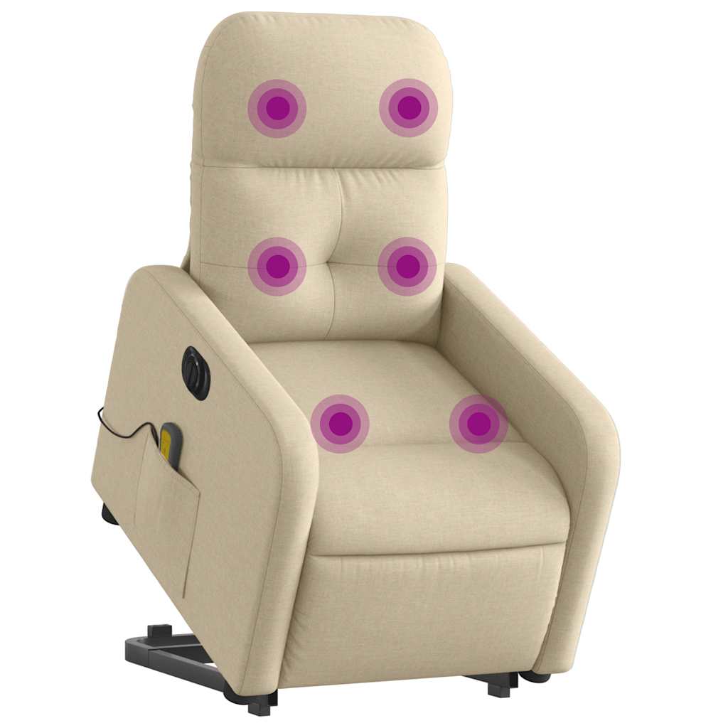 Fauteuil inclinable de massage électrique Crème Tissu - XIOS
