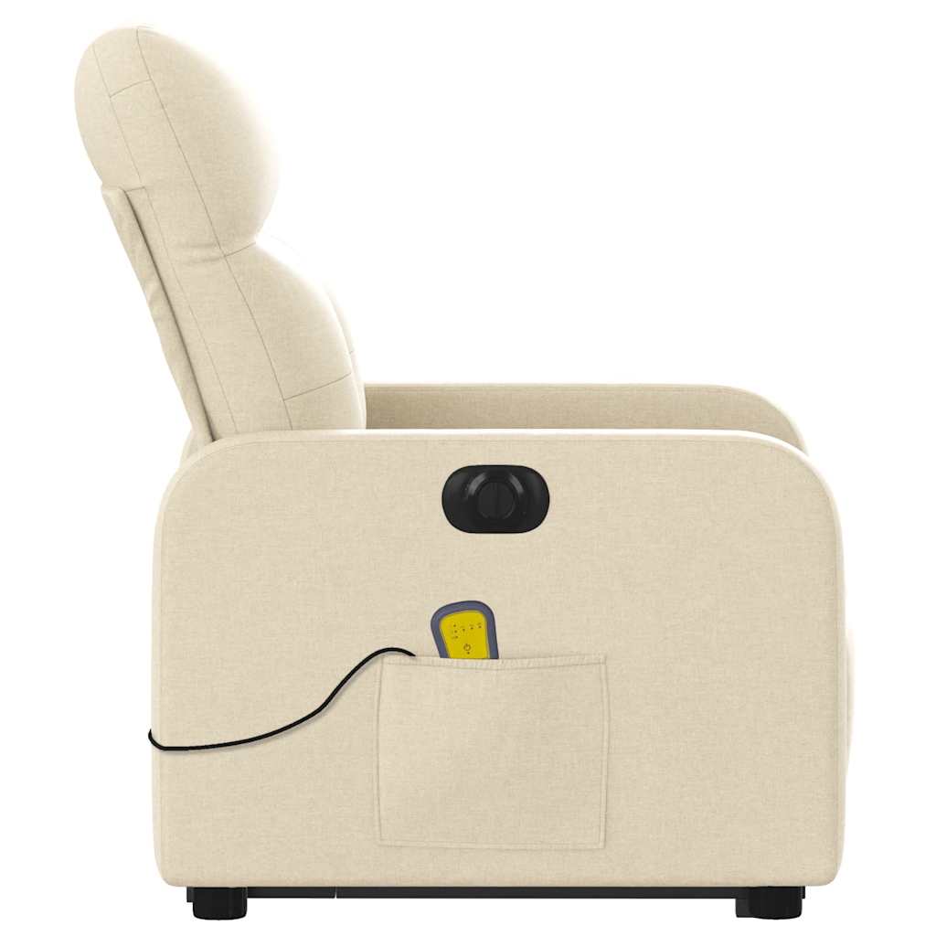 Fauteuil inclinable de massage électrique Crème Tissu