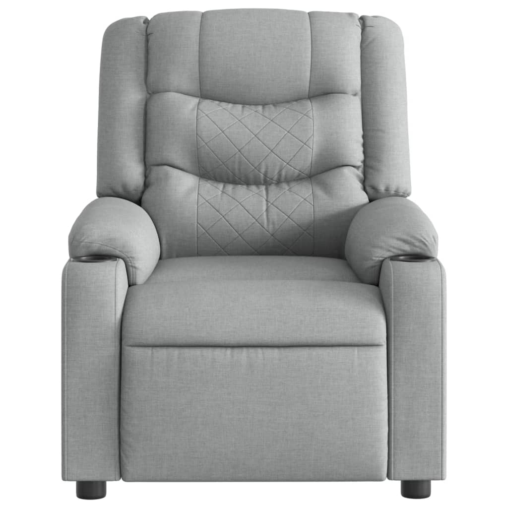 Fauteuil inclinable de massage en tissu gris clair - XIOS