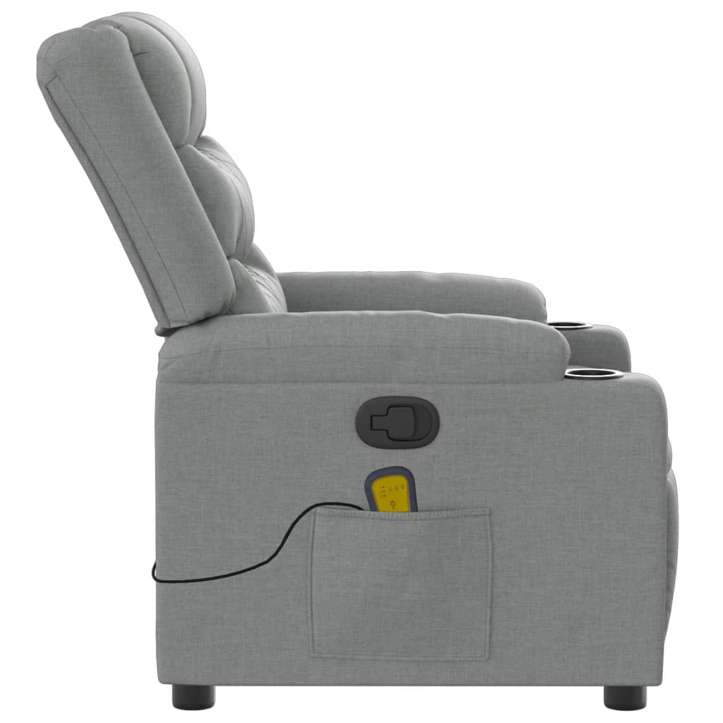 Fauteuil inclinable de massage en tissu gris clair - XIOS