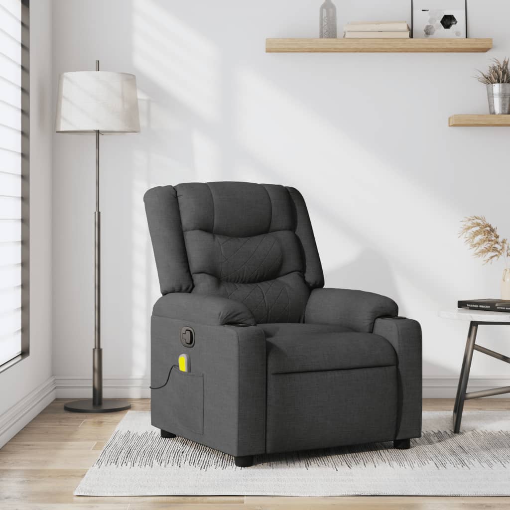 Fauteuil de massage inclinable gris foncé tissu - XIOS