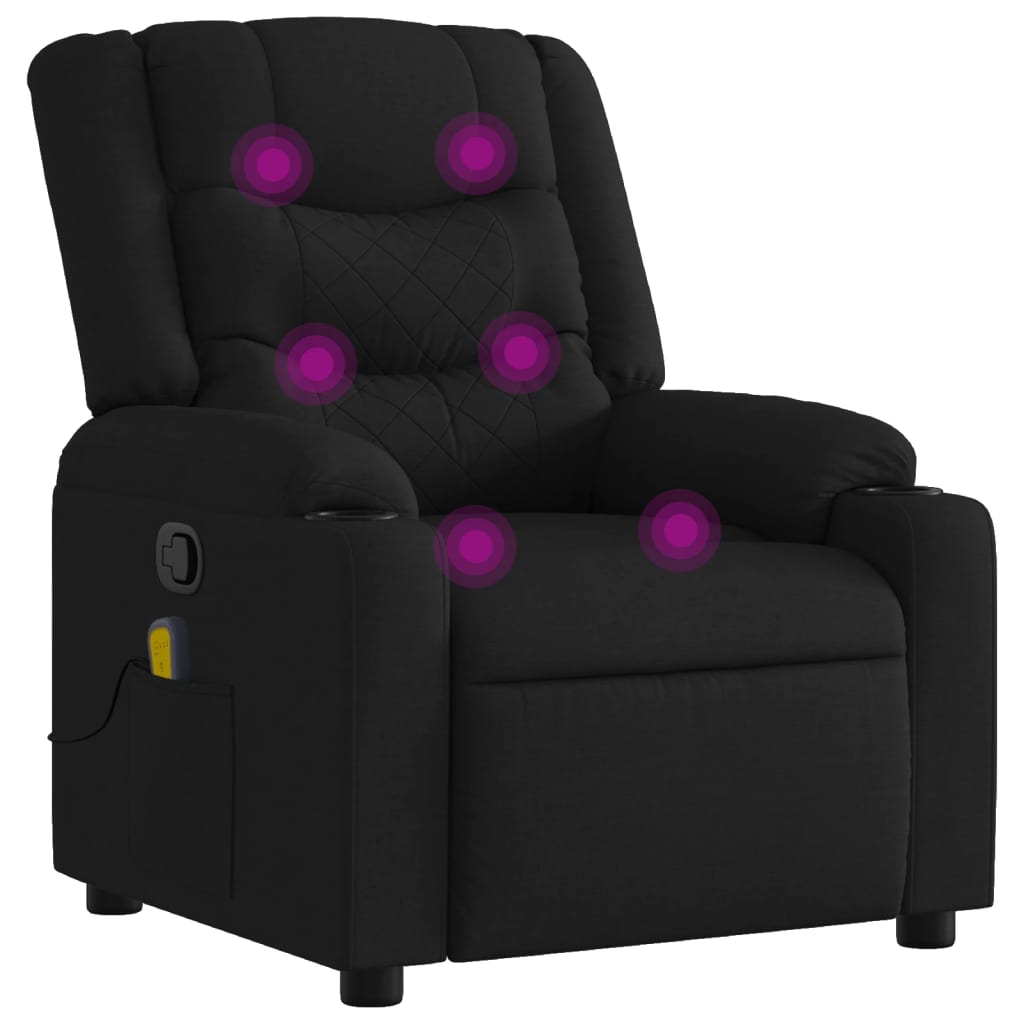 Fauteuil de massage inclinable noir tissu - XIOS