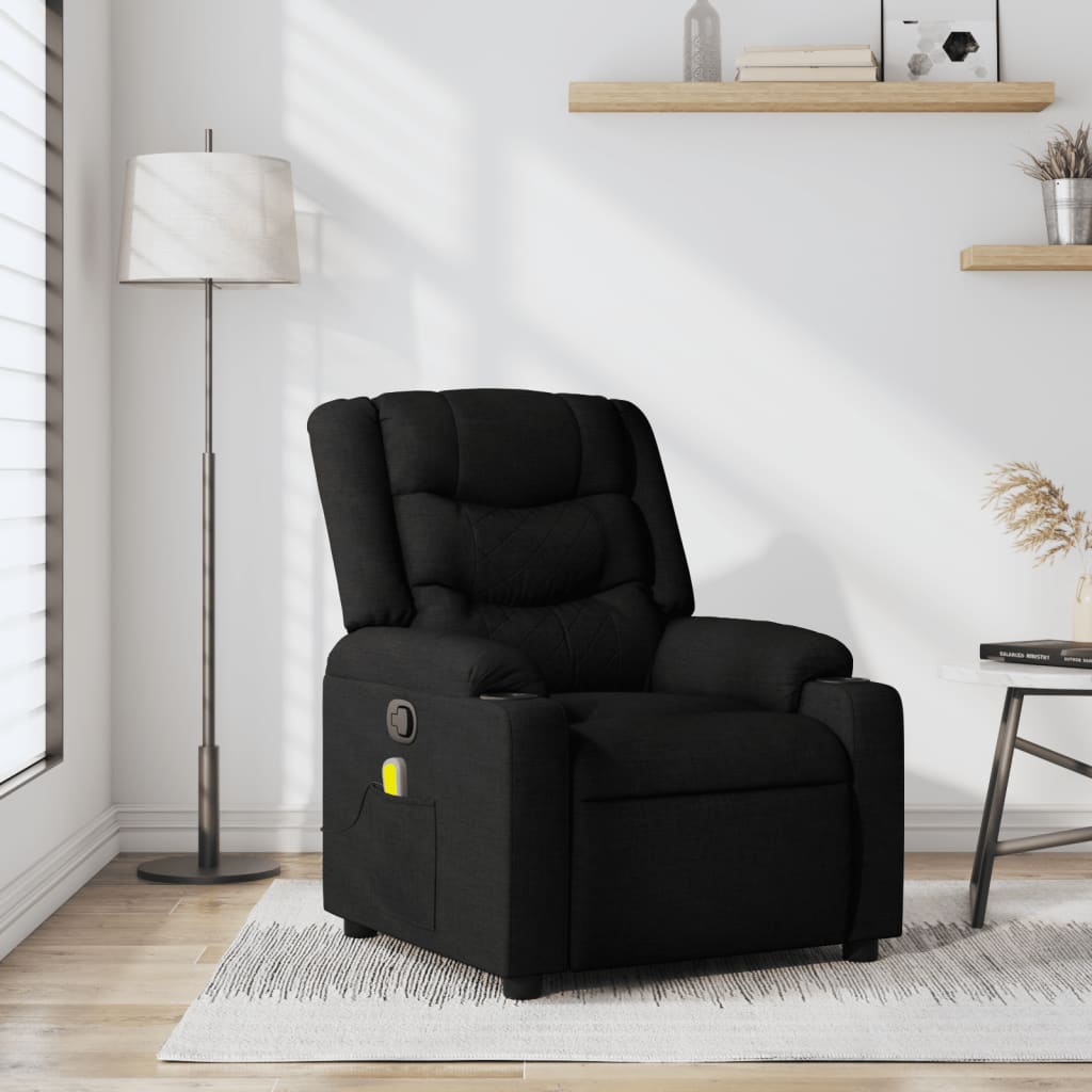 Fauteuil de massage inclinable noir tissu - XIOS