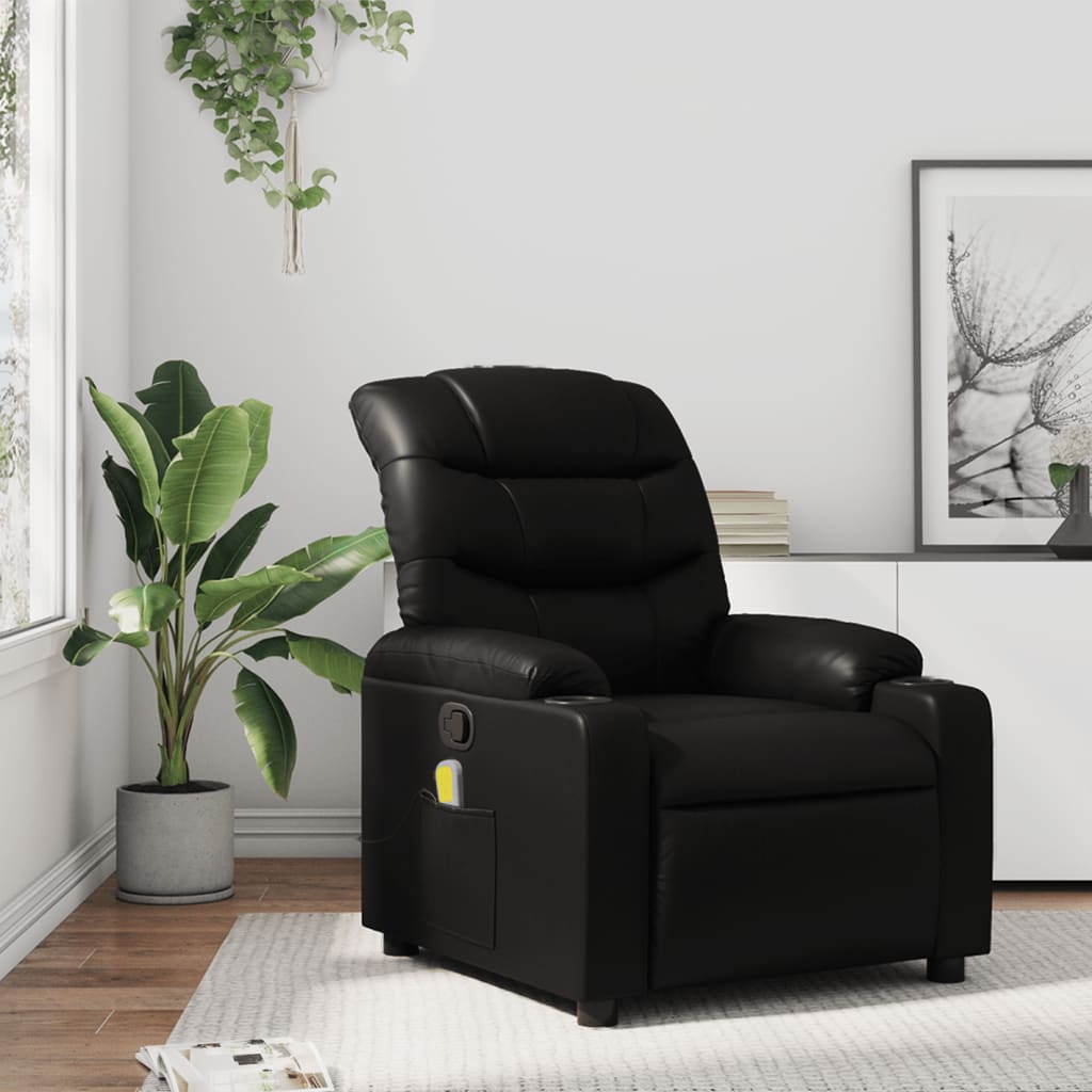Fauteuil de massage inclinable noir similicuir - XIOS