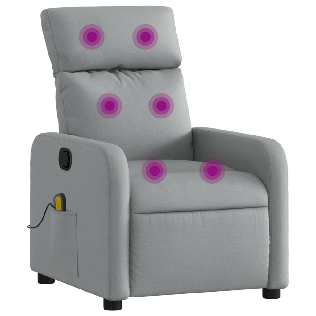 Fauteuil inclinable de massage en tissu gris clair - XIOS