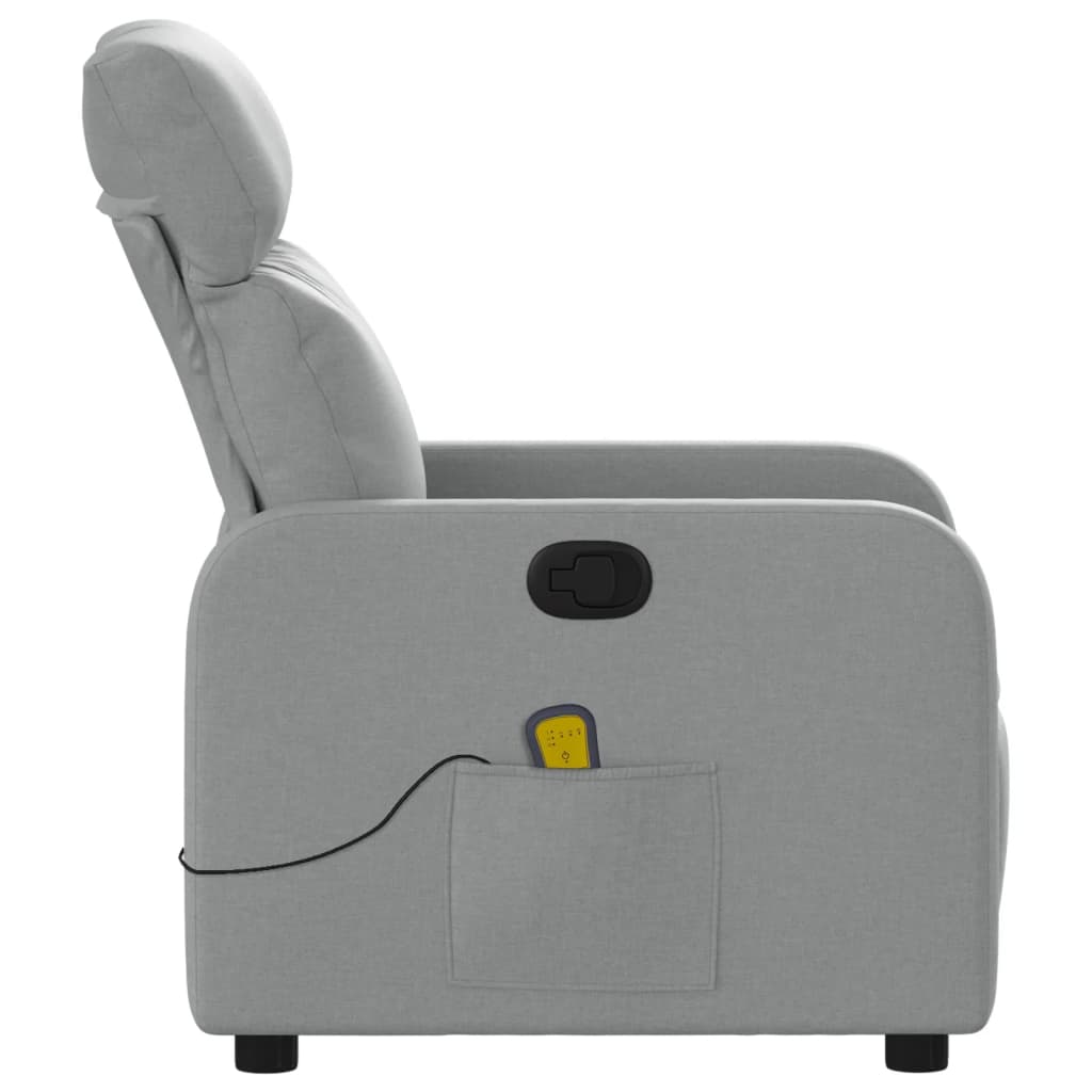 Fauteuil inclinable de massage en tissu gris clair - XIOS