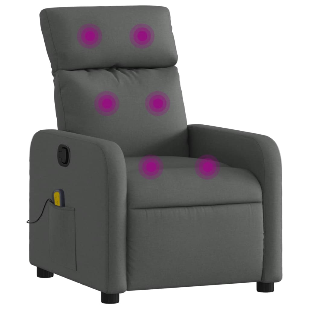 Fauteuil inclinable de massage en tissu gris foncé - XIOS
