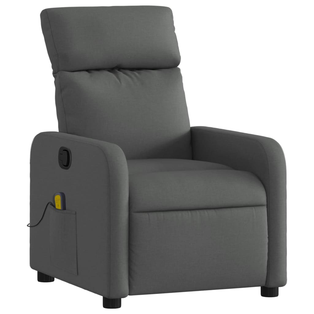 Fauteuil inclinable de massage en tissu gris foncé - XIOS