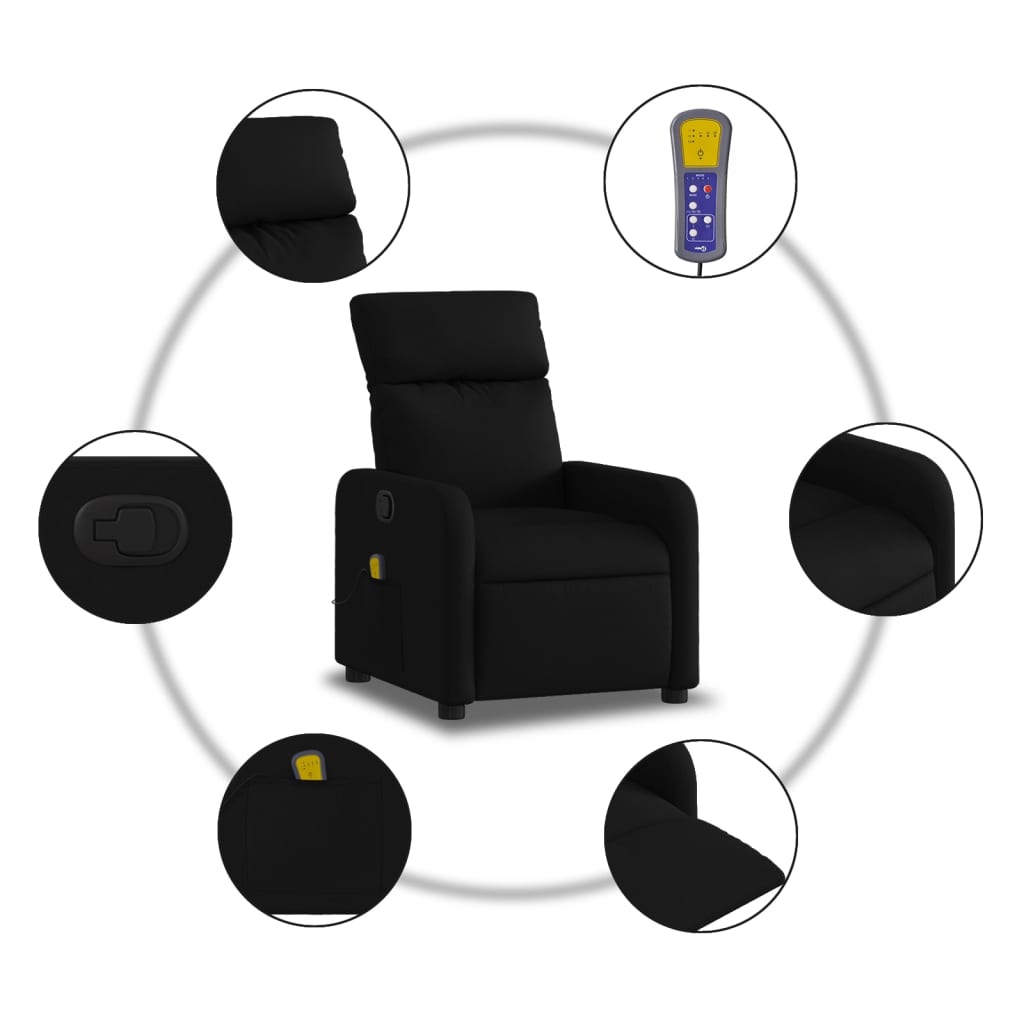 Fauteuil inclinable de massage en tissu noir - XIOS