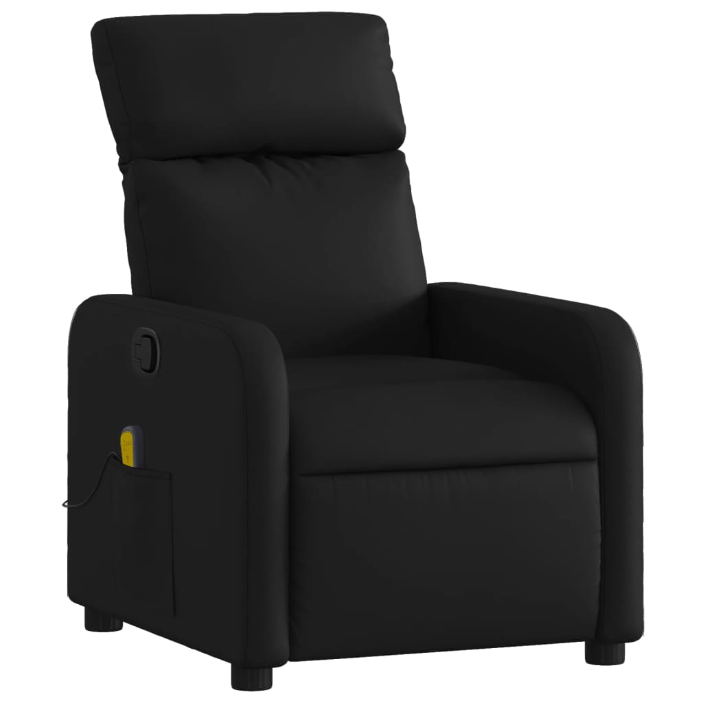 Fauteuil inclinable massant en similicuir noir - XIOS