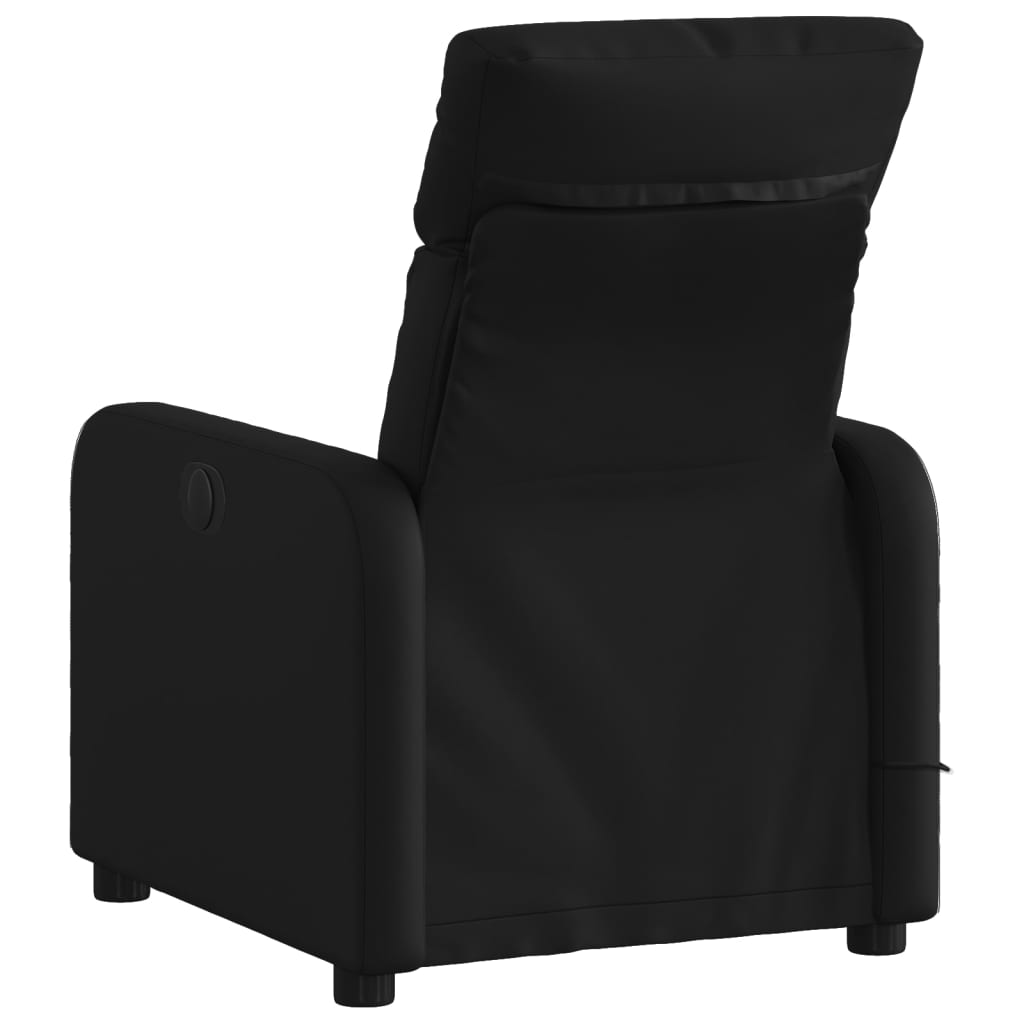 Fauteuil inclinable massant en similicuir noir - XIOS