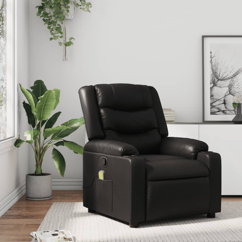 Fauteuil de massage inclinable noir similicuir - XIOS