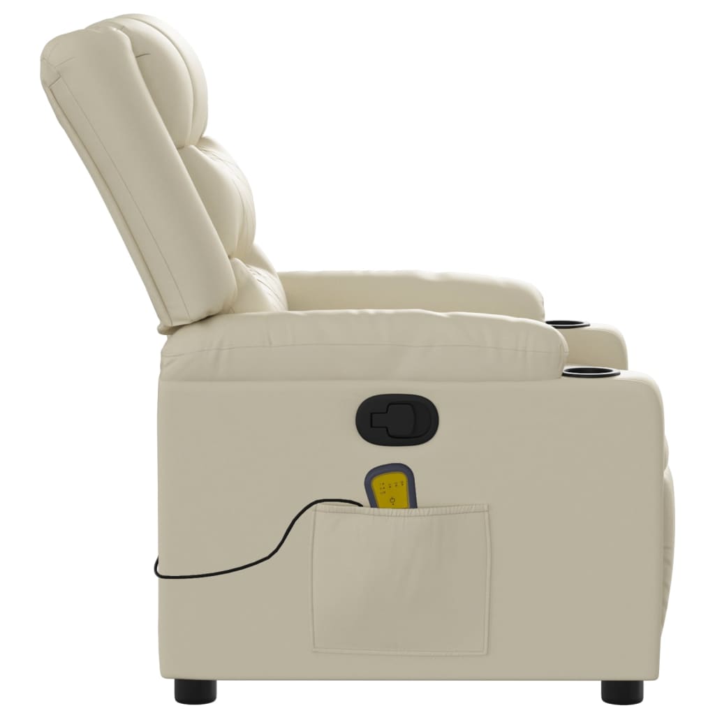 Fauteuil de massage inclinable crème similicuir - XIOS