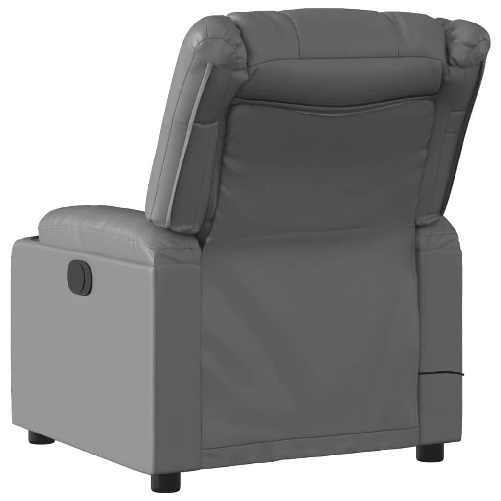 Fauteuil de massage inclinable gris similicuir - XIOS