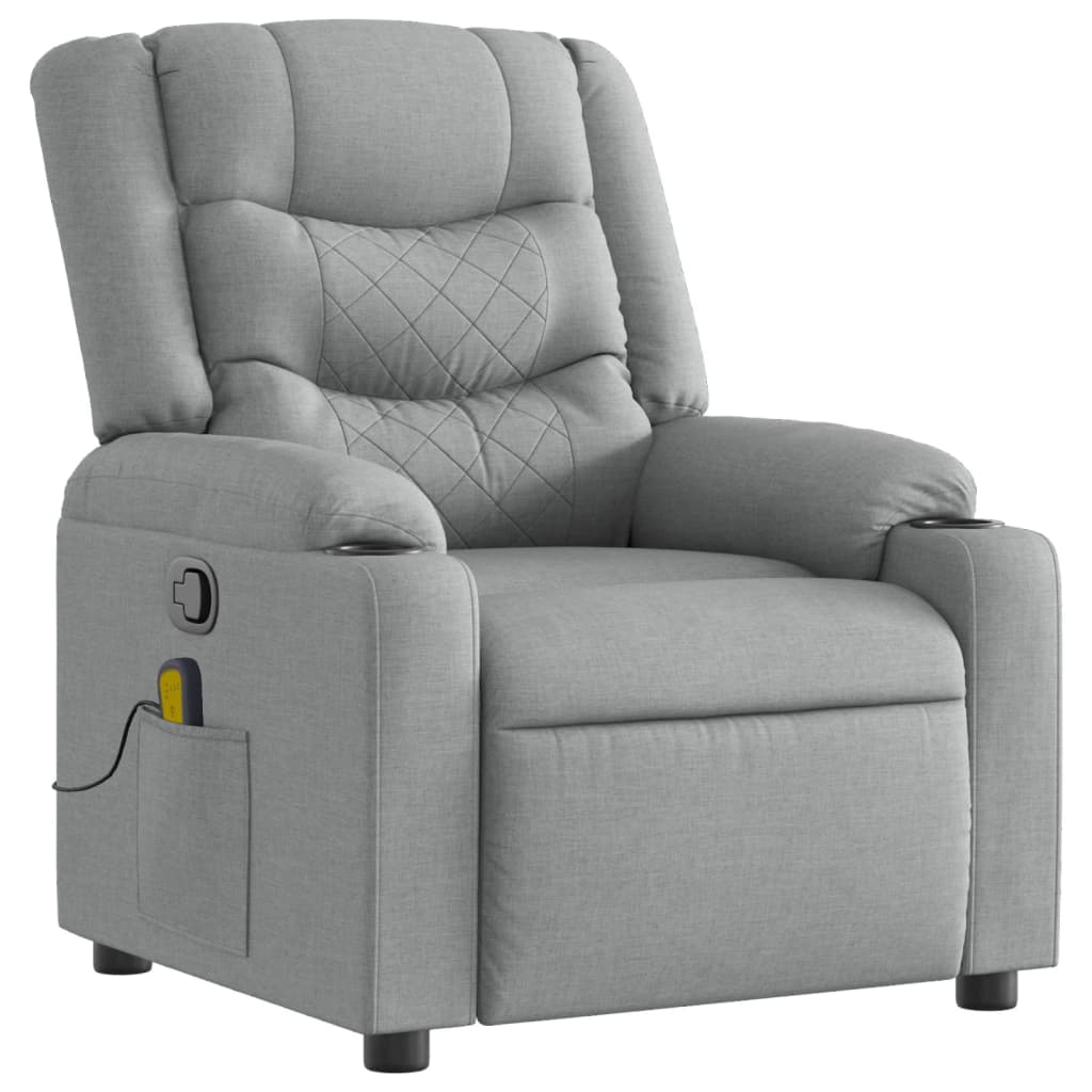 Fauteuil inclinable de massage en tissu gris clair - XIOS