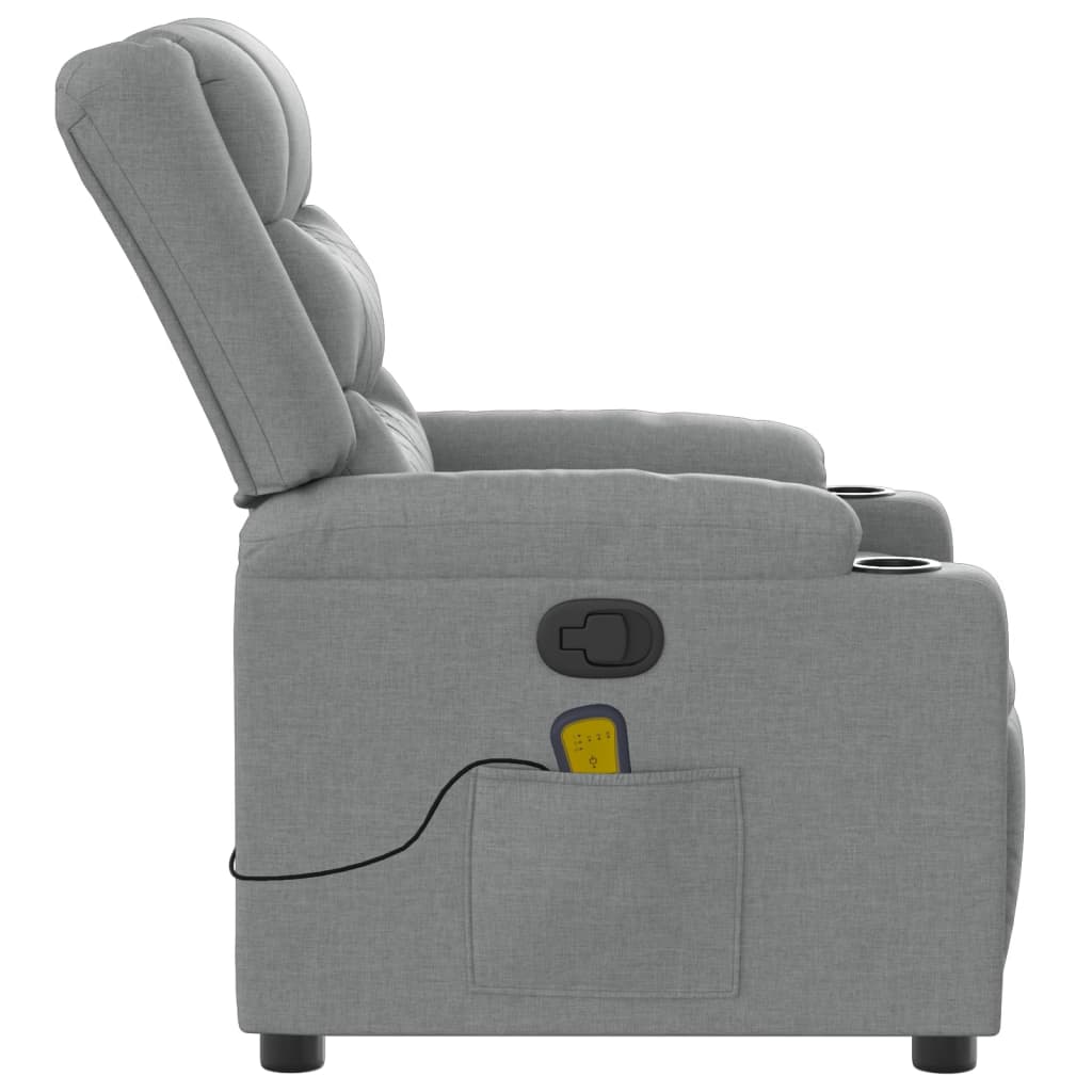 Fauteuil inclinable de massage en tissu gris clair - XIOS