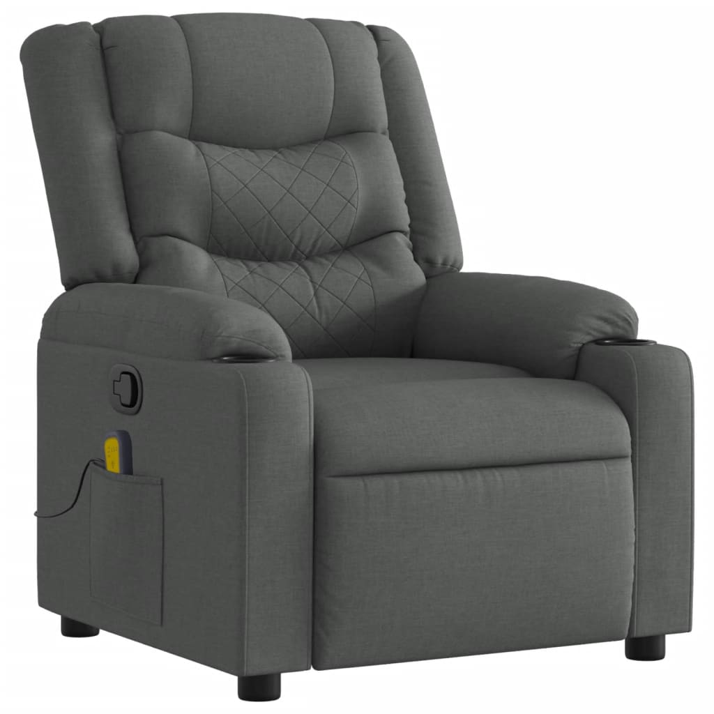 Fauteuil inclinable de massage gris foncé tissu - XIOS