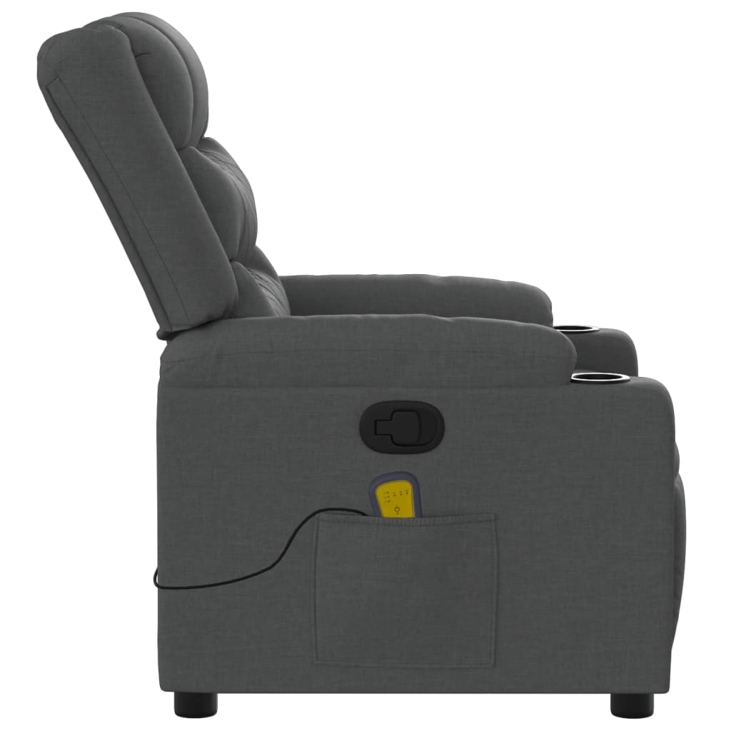 Fauteuil inclinable de massage gris foncé tissu - XIOS