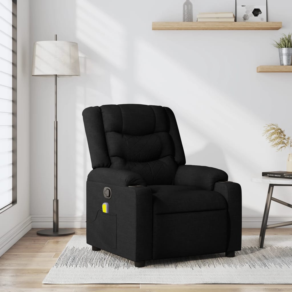 Fauteuil inclinable de massage noir tissu - XIOS