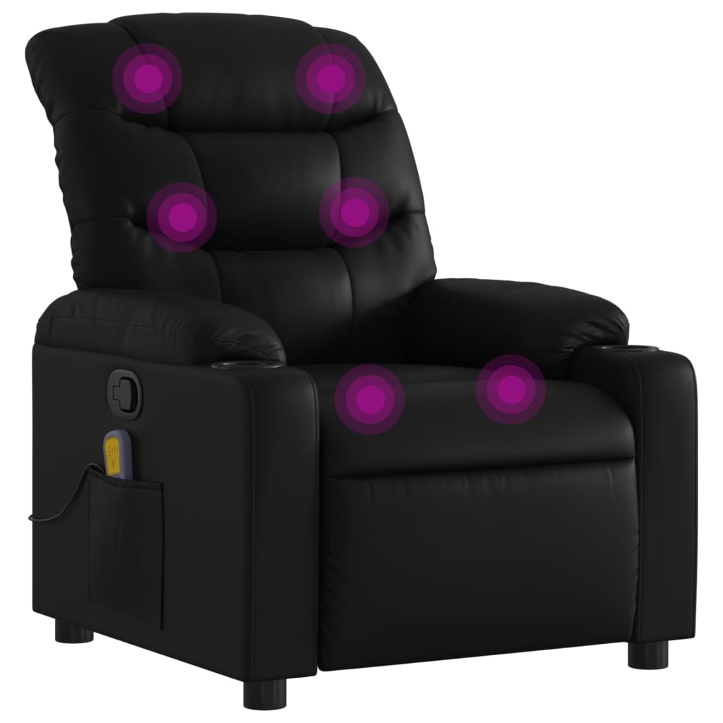 Fauteuil de massage inclinable noir similicuir - XIOS