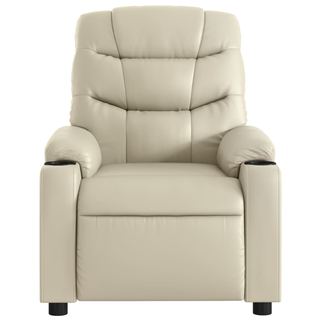 Fauteuil de massage inclinable crème similicuir - XIOS