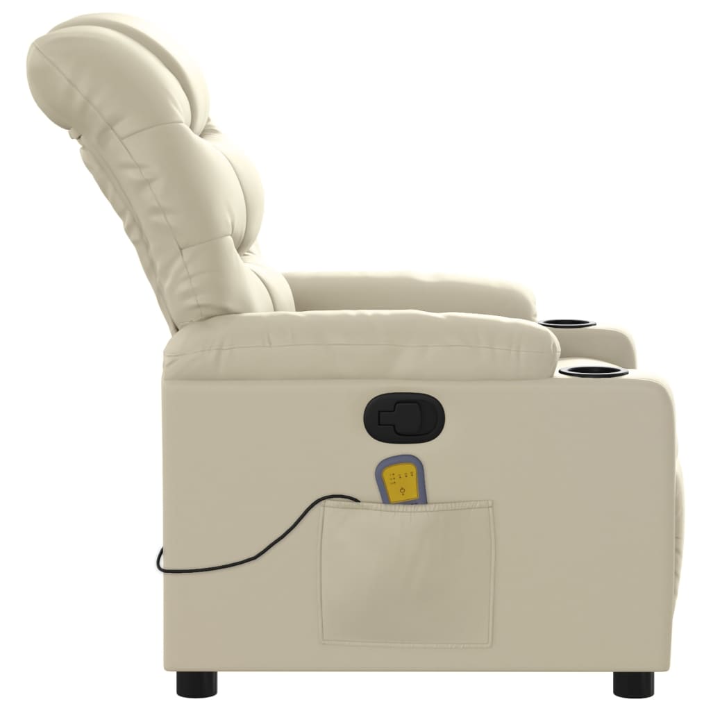 Fauteuil de massage inclinable crème similicuir - XIOS
