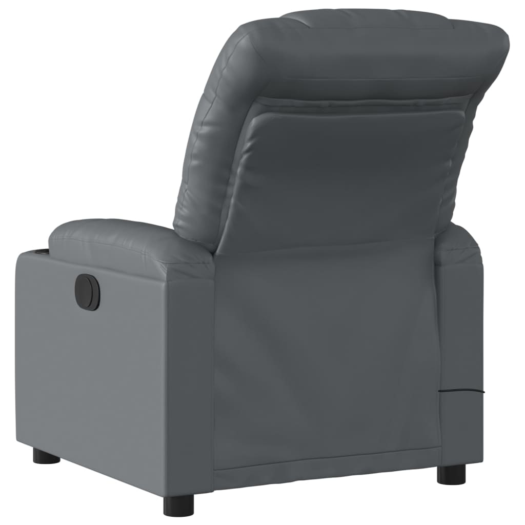 Fauteuil de massage inclinable gris similicuir - XIOS