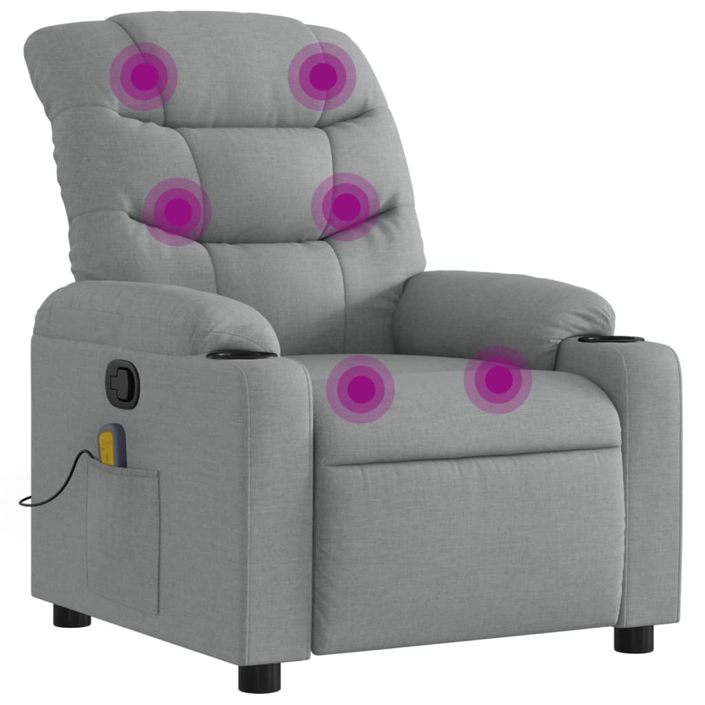 Fauteuil inclinable de massage gris clair tissu - XIOS