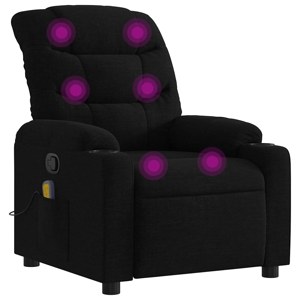 Fauteuil inclinable de massage noir tissu - XIOS