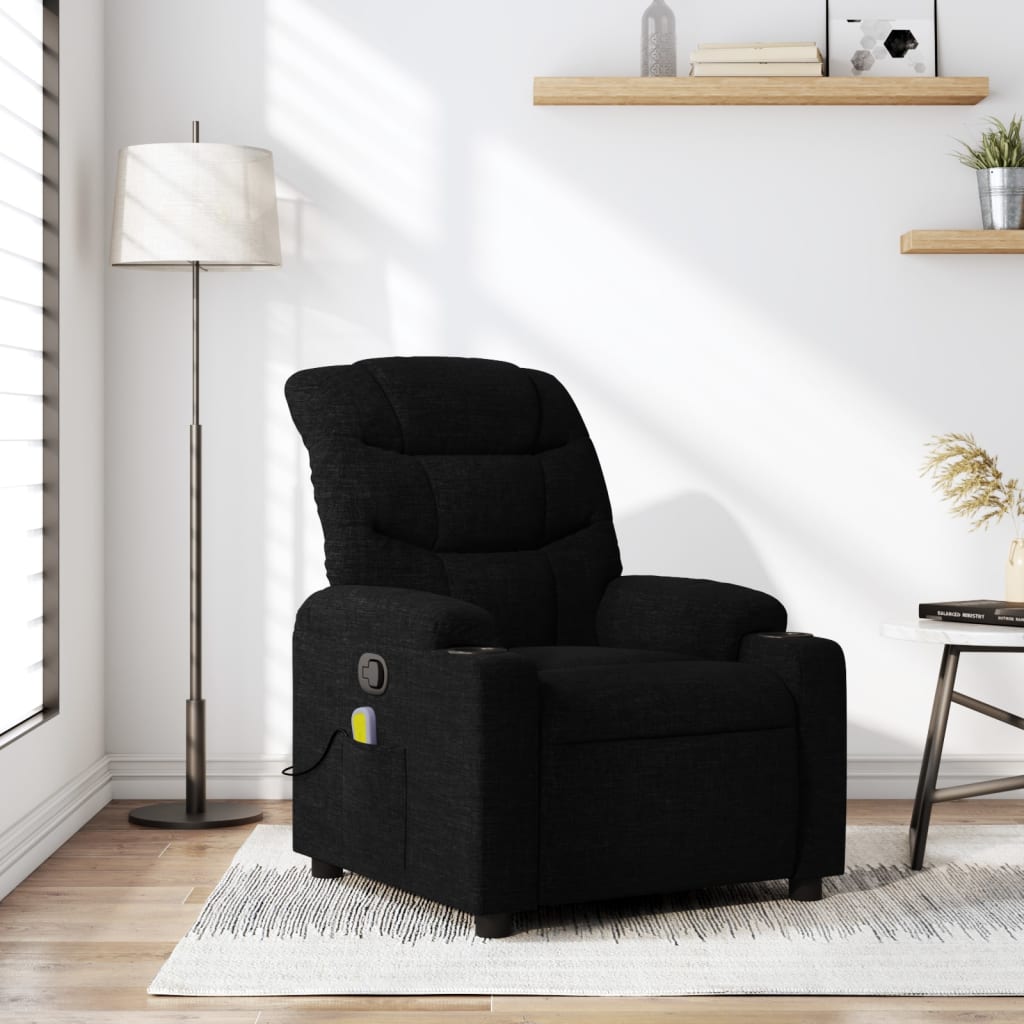 Fauteuil inclinable de massage noir tissu - XIOS