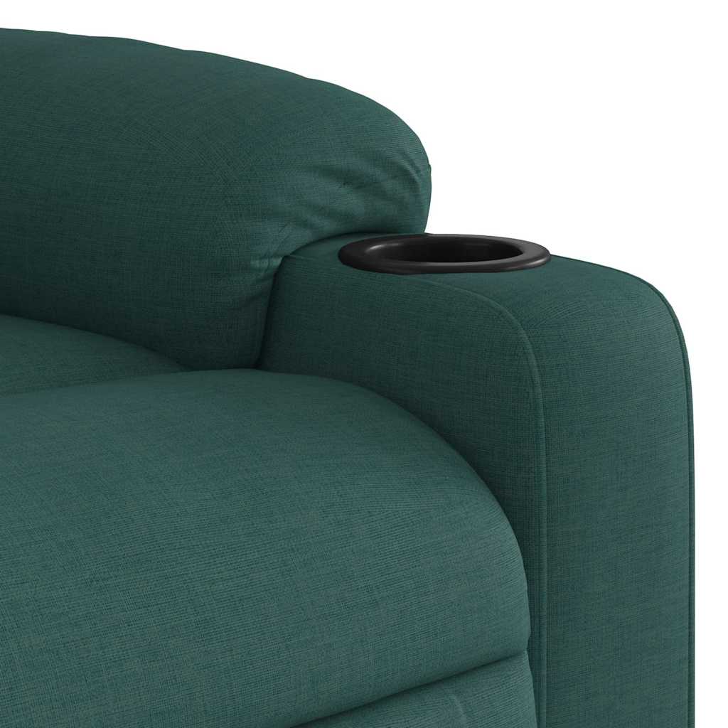 Fauteuil inclinable de massage vert foncé tissu