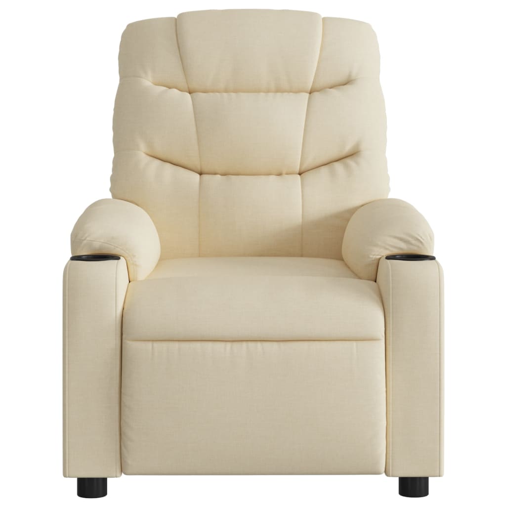 Fauteuil inclinable de massage crème tissu - XIOS
