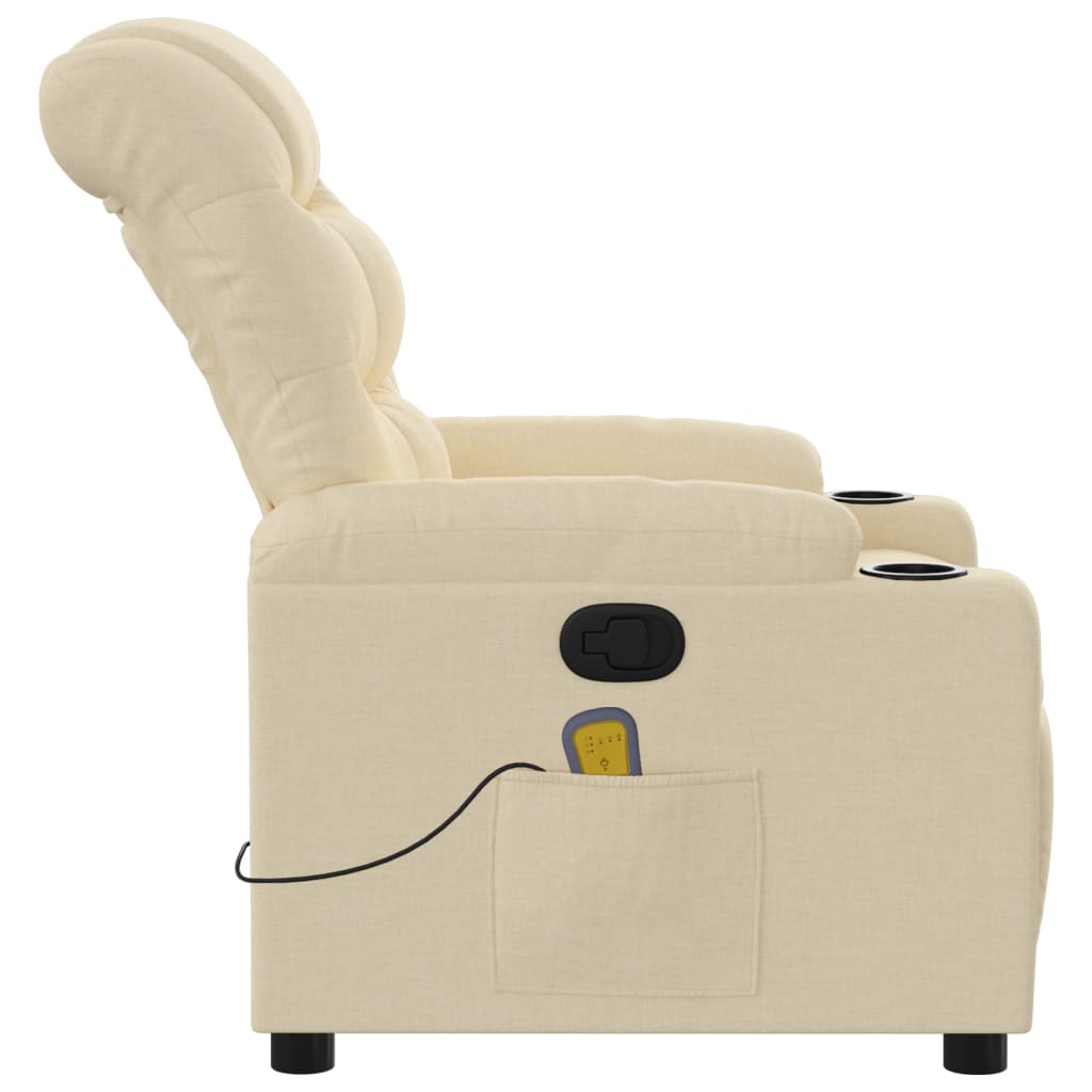 Fauteuil inclinable de massage crème tissu - XIOS