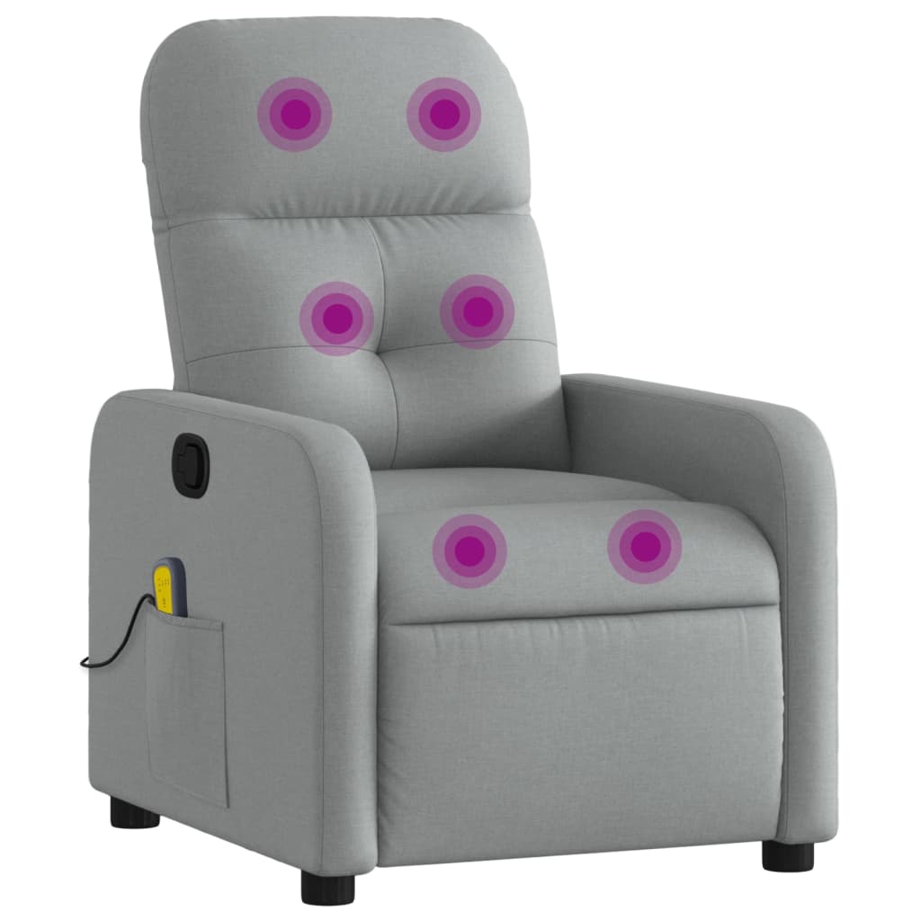 Fauteuil inclinable de massage gris clair tissu - XIOS