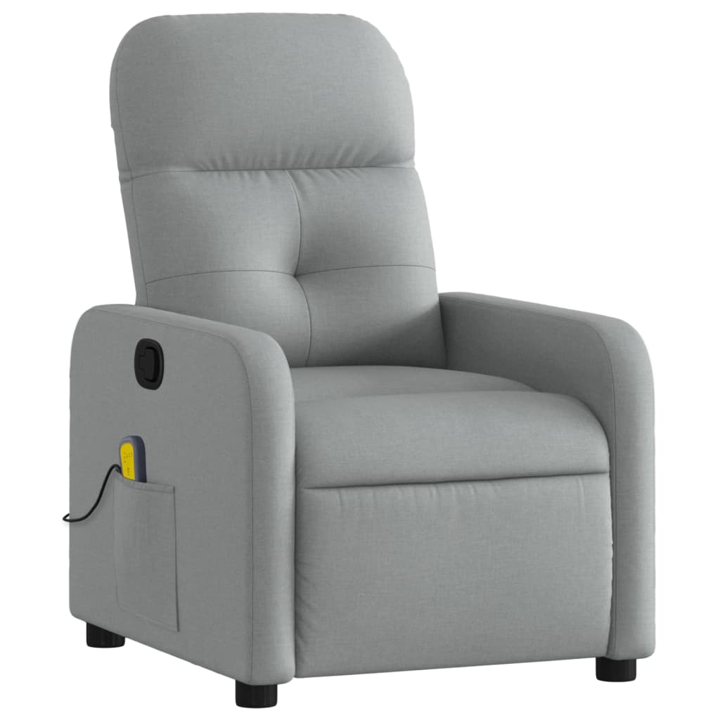 Fauteuil inclinable de massage gris clair tissu - XIOS
