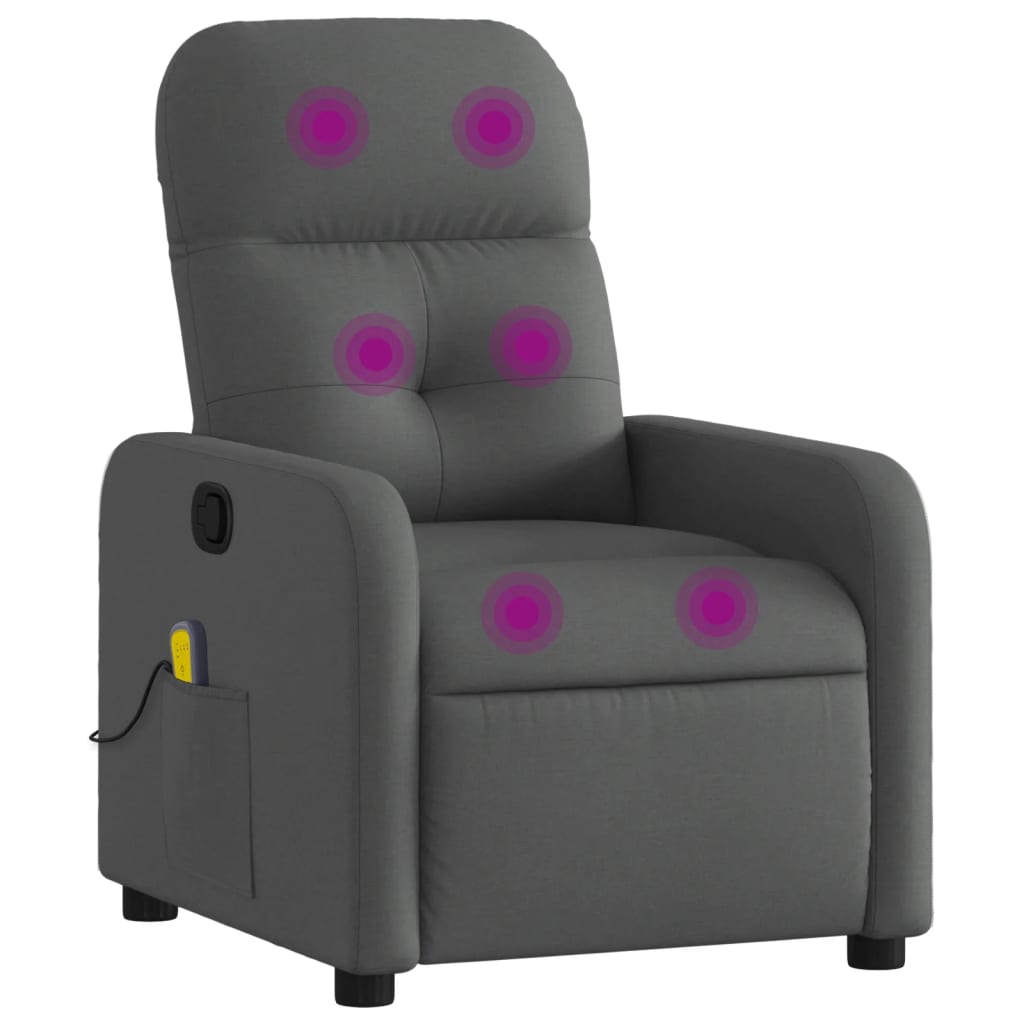 Fauteuil inclinable de massage gris foncé tissu - XIOS