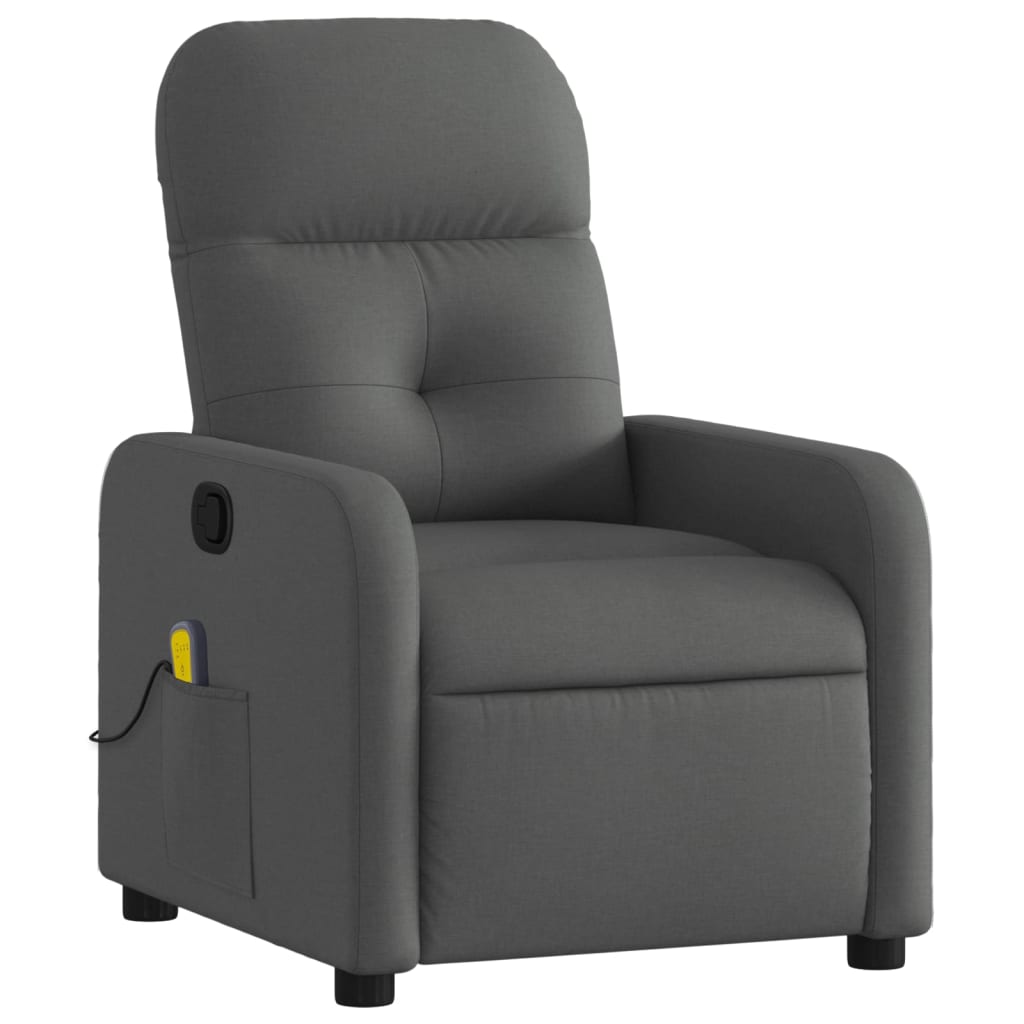Fauteuil inclinable de massage gris foncé tissu - XIOS