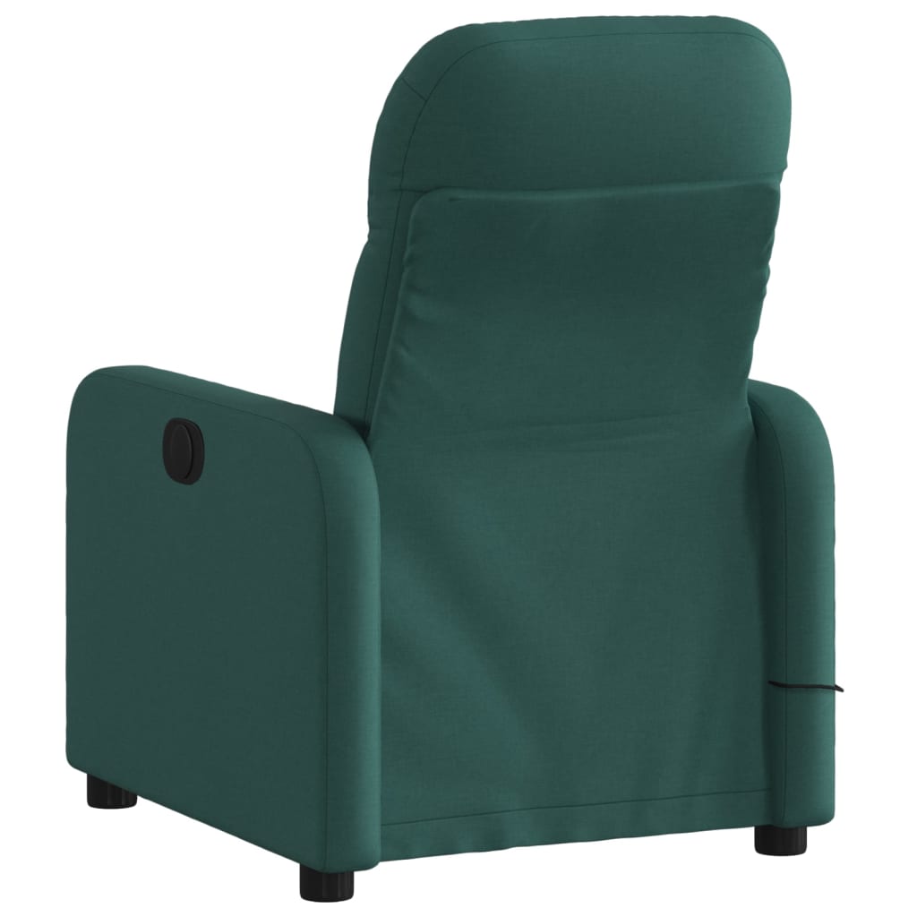 Fauteuil inclinable de massage vert foncé tissu