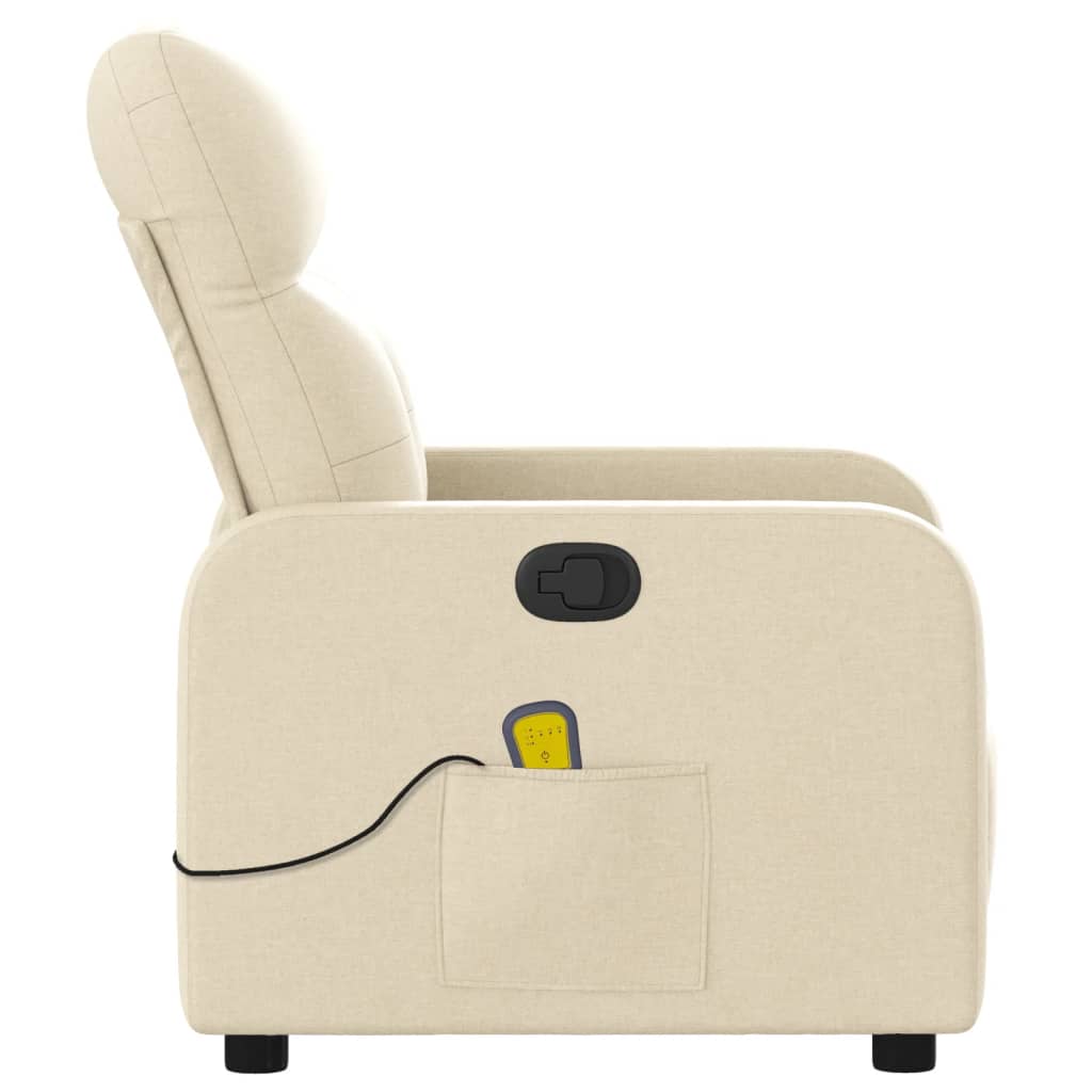 Fauteuil inclinable de massage crème tissu - XIOS