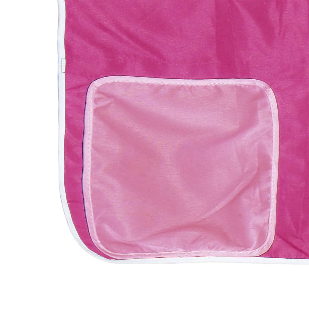 Lit mezzanine enfants avec rideaux sans matelas rose 80x200cm - XIOS