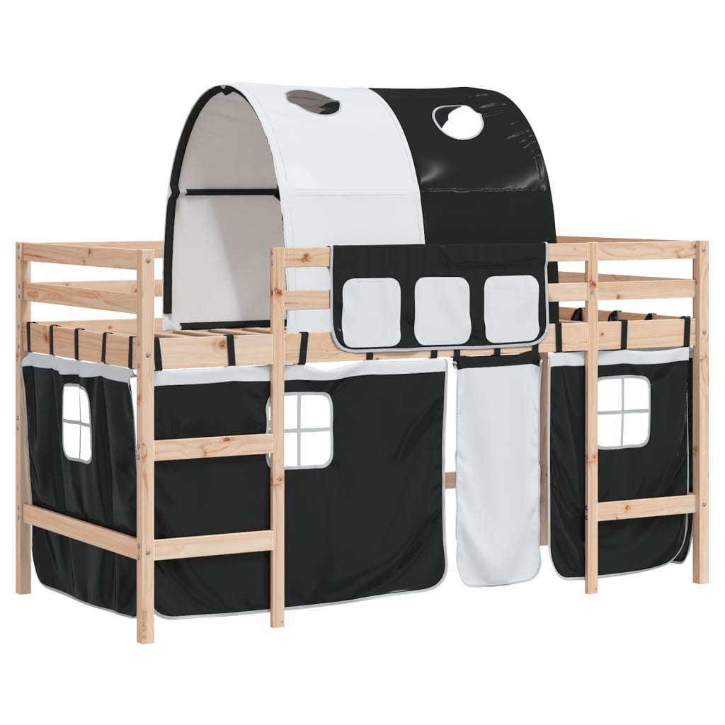 Lit mezzanine enfants avec tunnel sans matelas 90x200 cm - XIOS