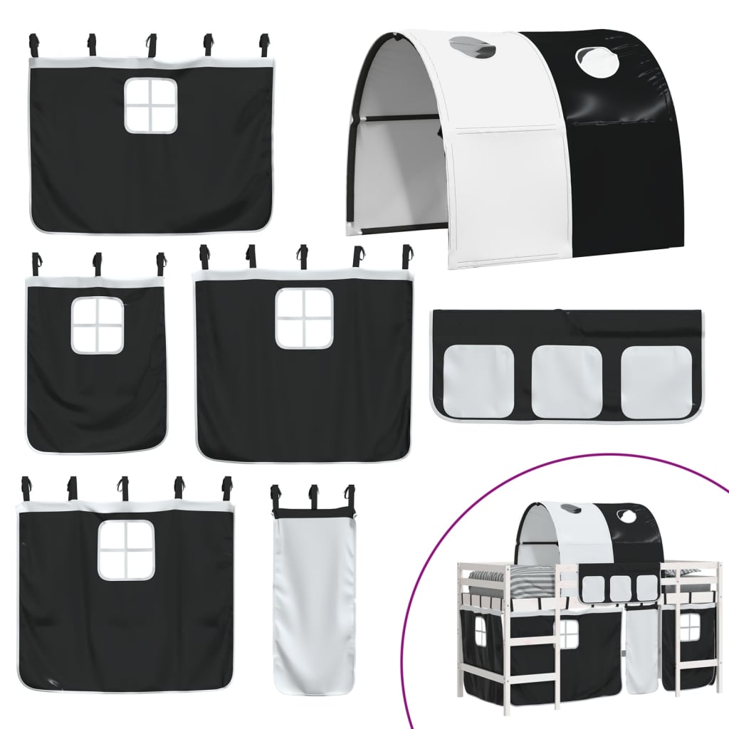 Lit mezzanine enfants avec tunnel sans matelas 90x200 cm - XIOS